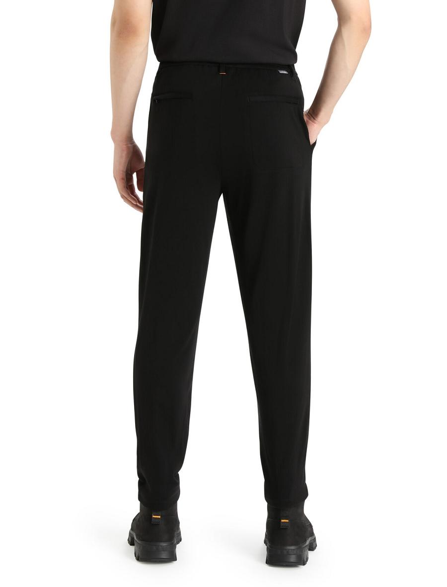 Black Men's Icebreaker MerinoFine™ Interlock Pants | USA 1119GSOL